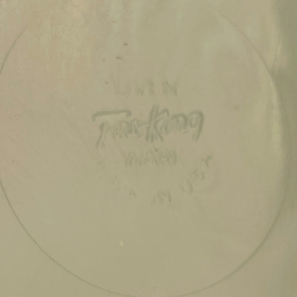 Vintage Fire King milk glass server, gold trim - Picture 5 of 6